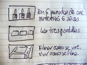 An image of Andrés Di Tella’s notebook, taken from Hachazos (2011)